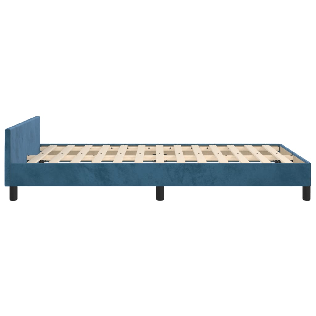 Bedframe zonder matras 120x190 cm fluweel donkerblauw