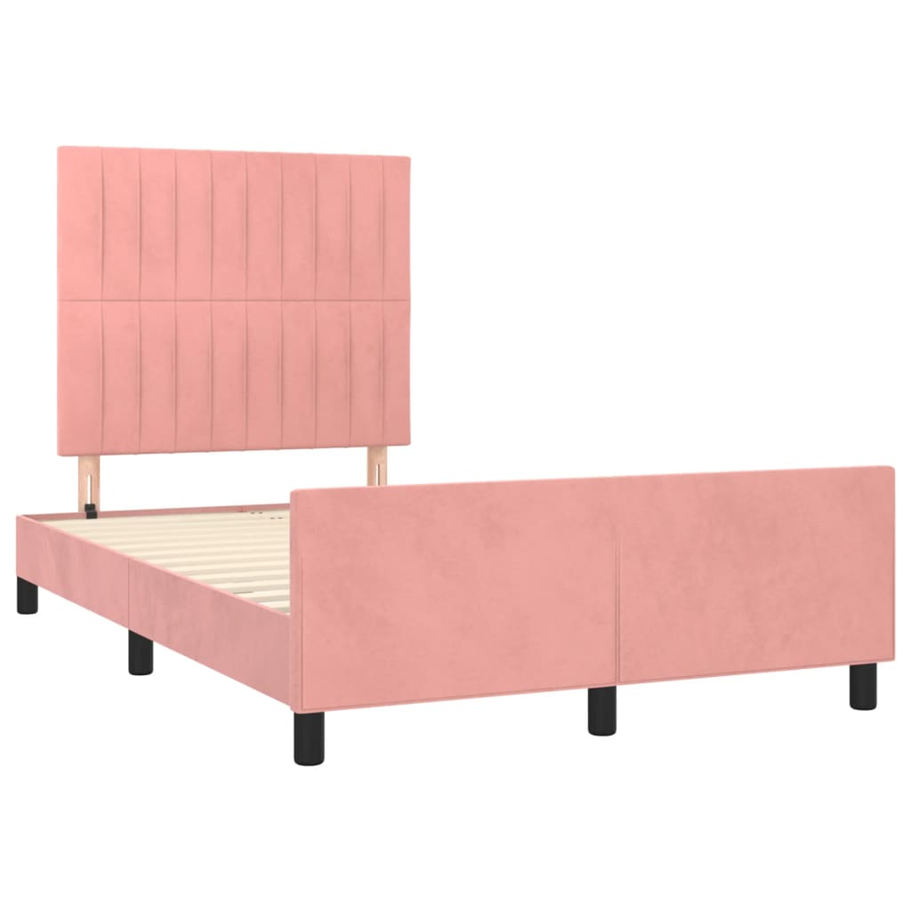 Bedframe zonder matras 120x190 cm fluweel roze