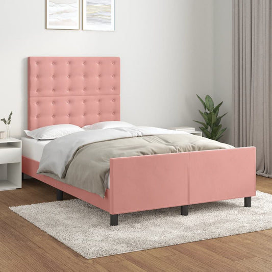 Bedframe zonder matras 120x190 cm fluweel roze