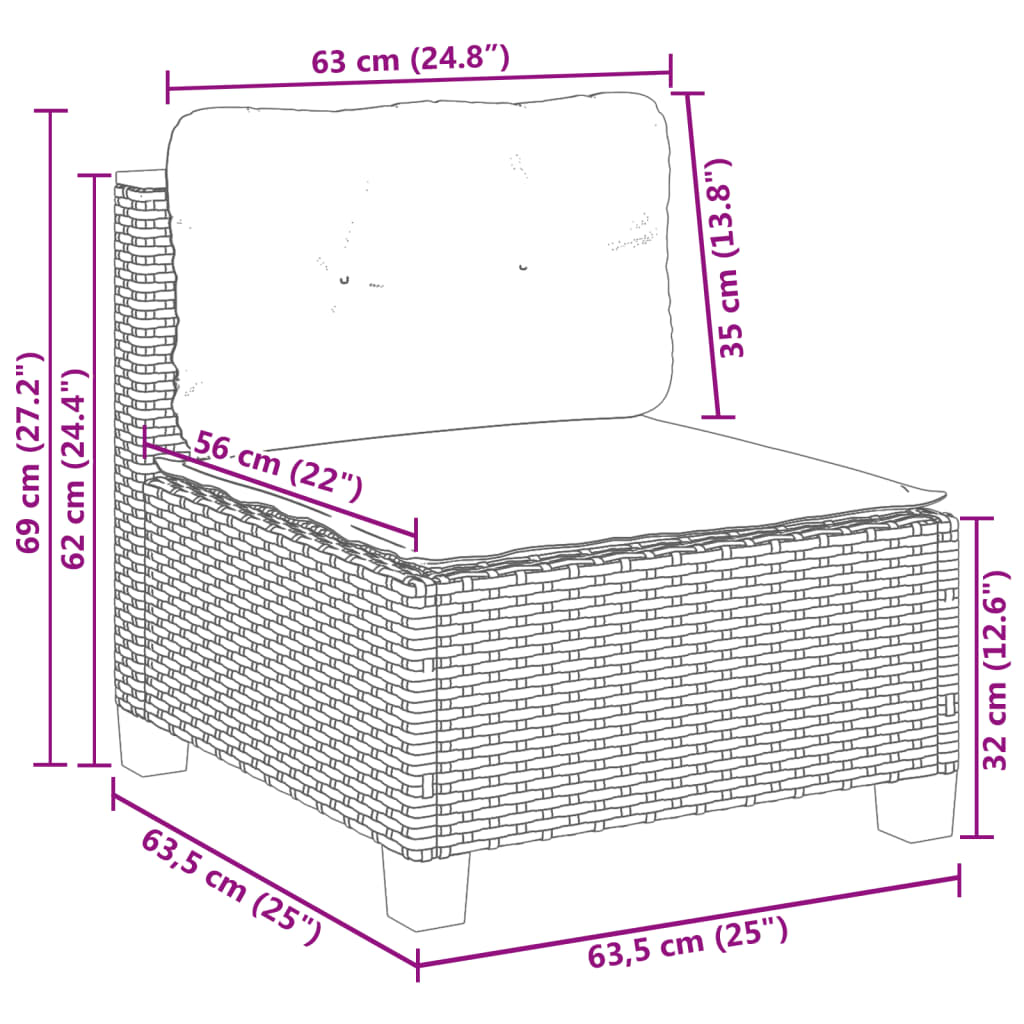 5-delige Loungeset met kussens poly rattan grijs Tuinsets | Creëer jouw Trendy Thuis | Gratis bezorgd & Retour | Trendy.nl