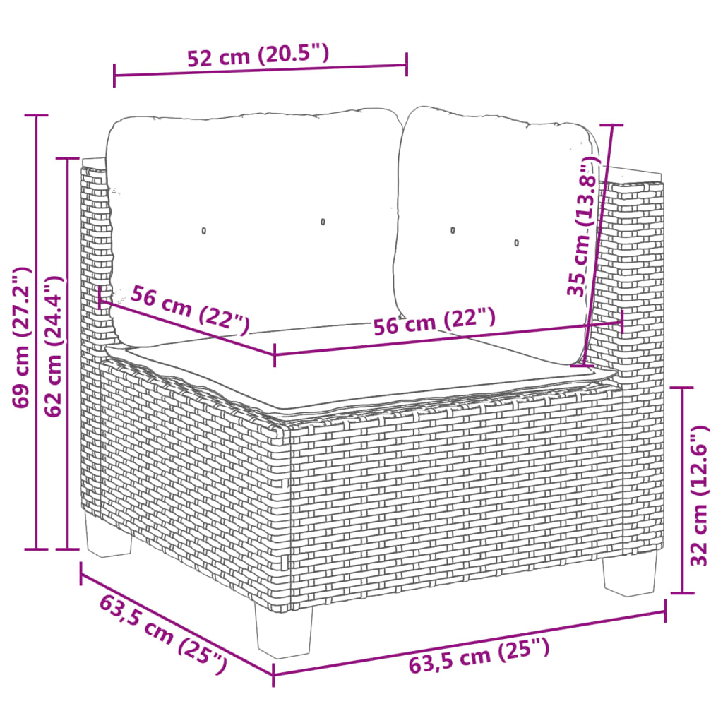 5-delige Loungeset met kussens poly rattan grijs Tuinsets | Creëer jouw Trendy Thuis | Gratis bezorgd & Retour | Trendy.nl