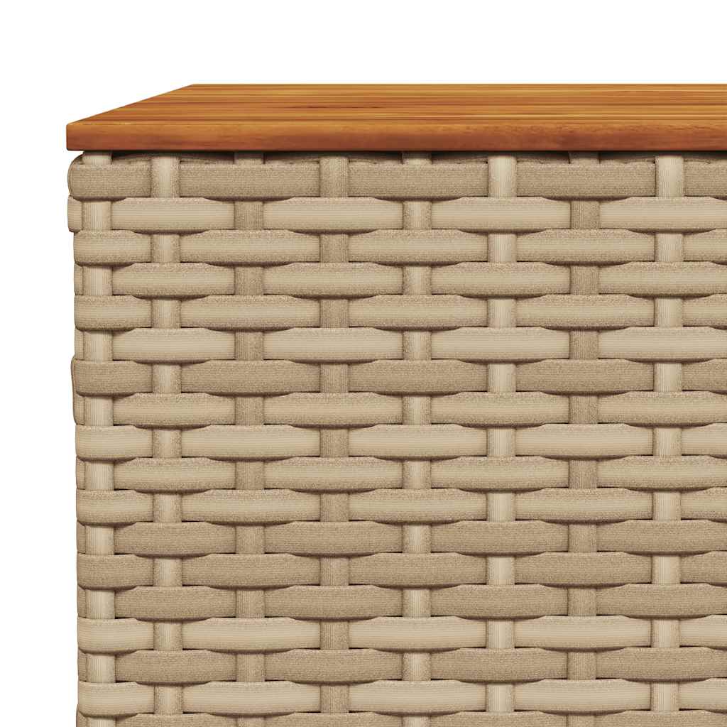 7-delige Loungeset met kussens poly rattan beige