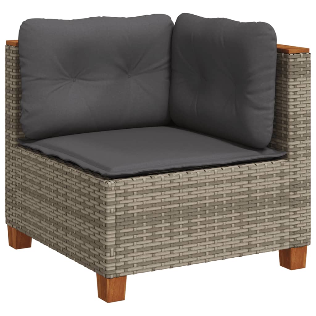 4-delige Loungeset met kussens poly rattan grijs Tuinsets | Creëer jouw Trendy Thuis | Gratis bezorgd & Retour | Trendy.nl