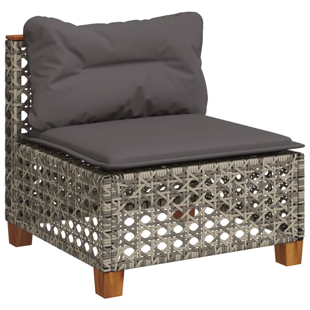 4-delige Loungeset met kussens poly rattan grijs Tuinsets | Creëer jouw Trendy Thuis | Gratis bezorgd & Retour | Trendy.nl