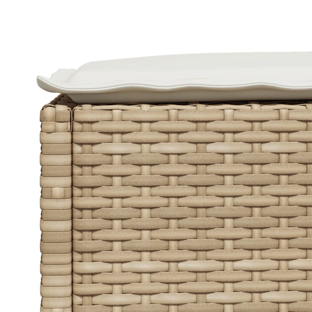 5-delige Loungeset met kussens poly rattan beige