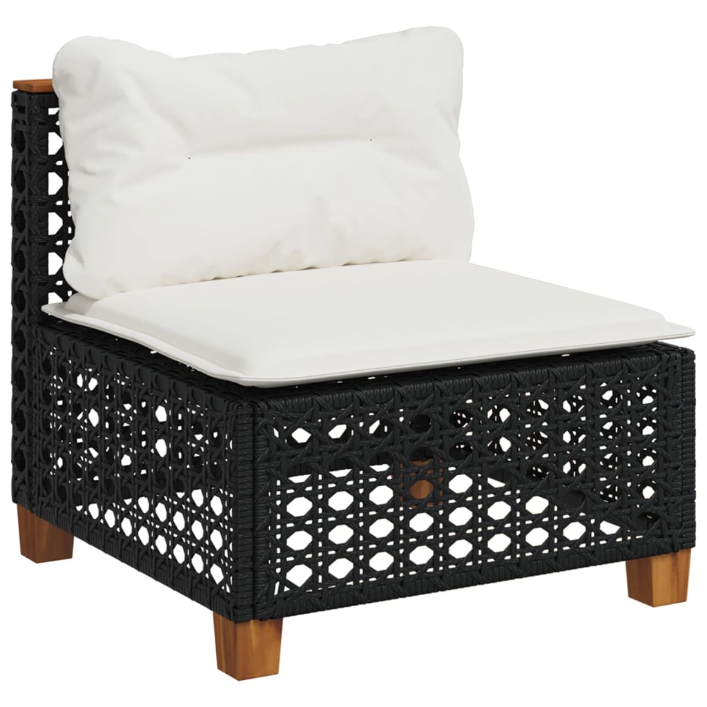 5-delige Loungeset met kussens poly rattan zwart Tuinsets | Creëer jouw Trendy Thuis | Gratis bezorgd & Retour | Trendy.nl