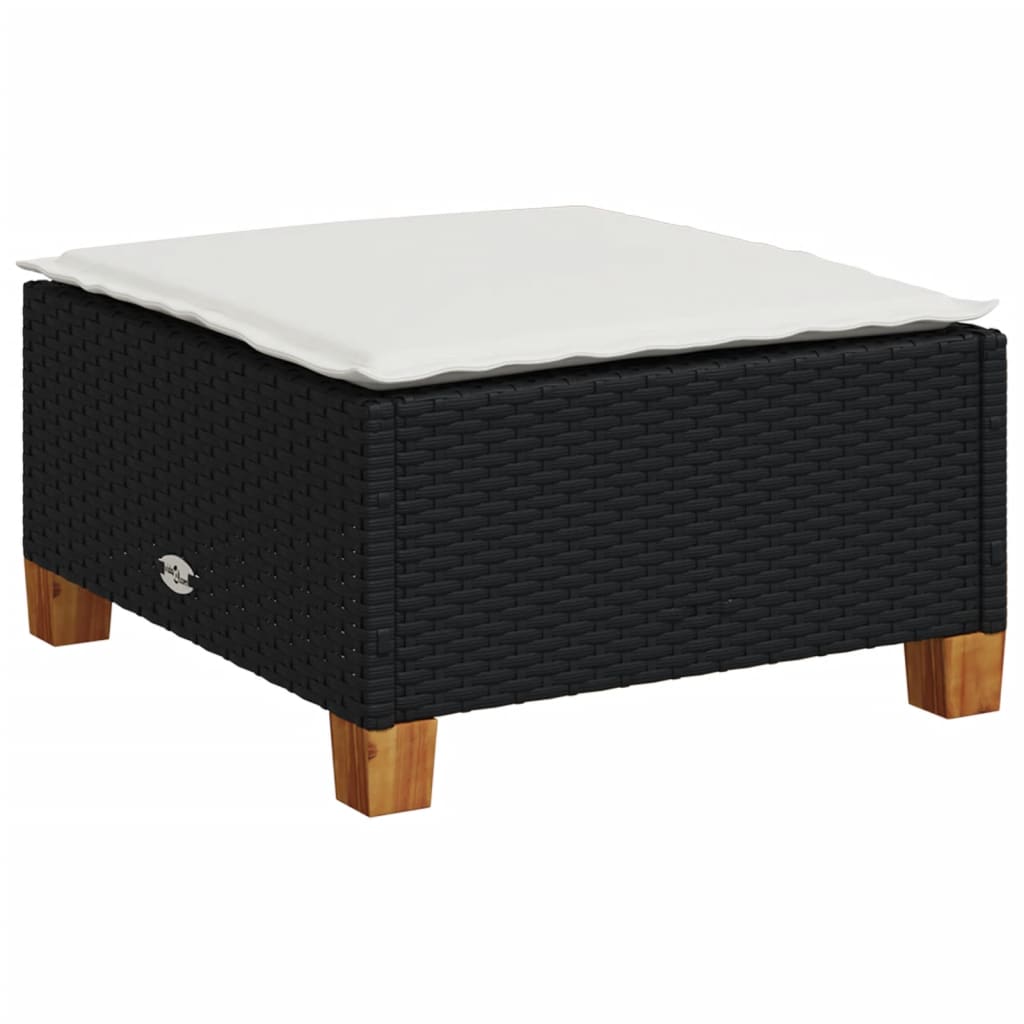 6-delige Loungeset met kussens poly rattan zwart Tuinsets | Creëer jouw Trendy Thuis | Gratis bezorgd & Retour | Trendy.nl