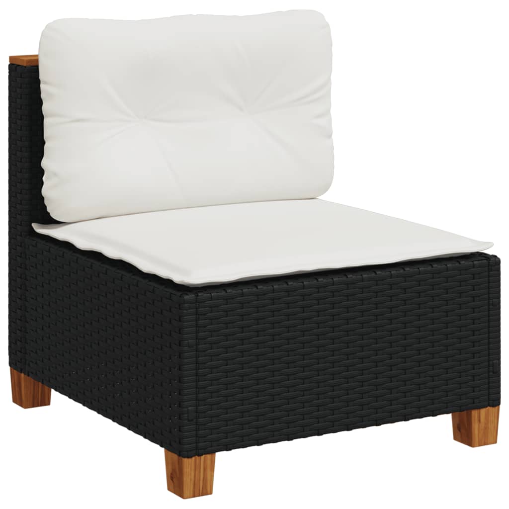 6-delige Loungeset met kussens poly rattan zwart Tuinsets | Creëer jouw Trendy Thuis | Gratis bezorgd & Retour | Trendy.nl