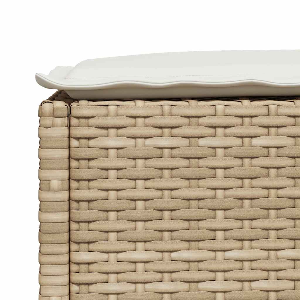 6-delige Loungeset met kussens poly rattan beige