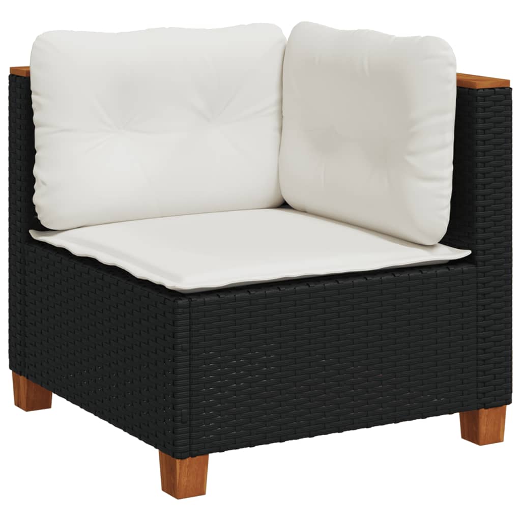 4-delige Loungeset met kussens poly rattan zwart Tuinsets | Creëer jouw Trendy Thuis | Gratis bezorgd & Retour | Trendy.nl