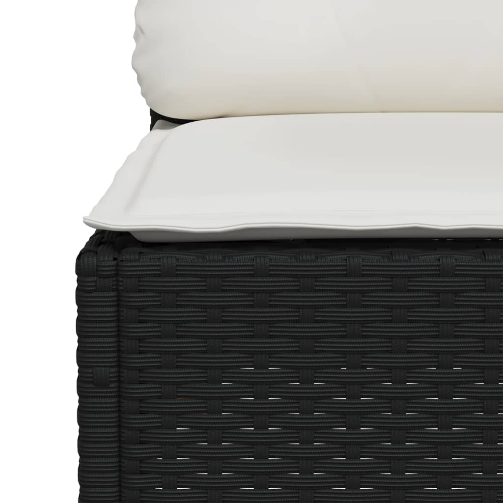 4-delige Loungeset met kussens poly rattan zwart Tuinsets | Creëer jouw Trendy Thuis | Gratis bezorgd & Retour | Trendy.nl