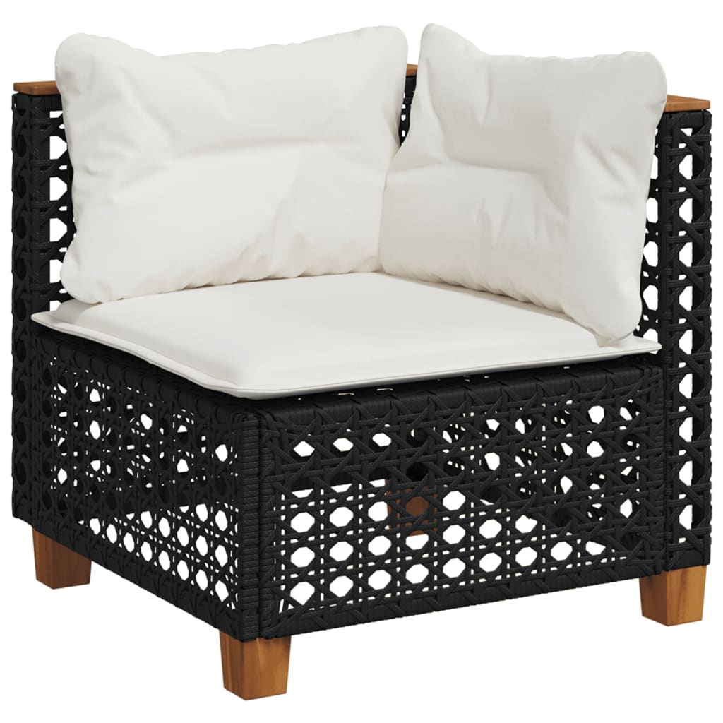 5-delige Loungeset met kussens poly rattan zwart Tuinsets | Creëer jouw Trendy Thuis | Gratis bezorgd & Retour | Trendy.nl