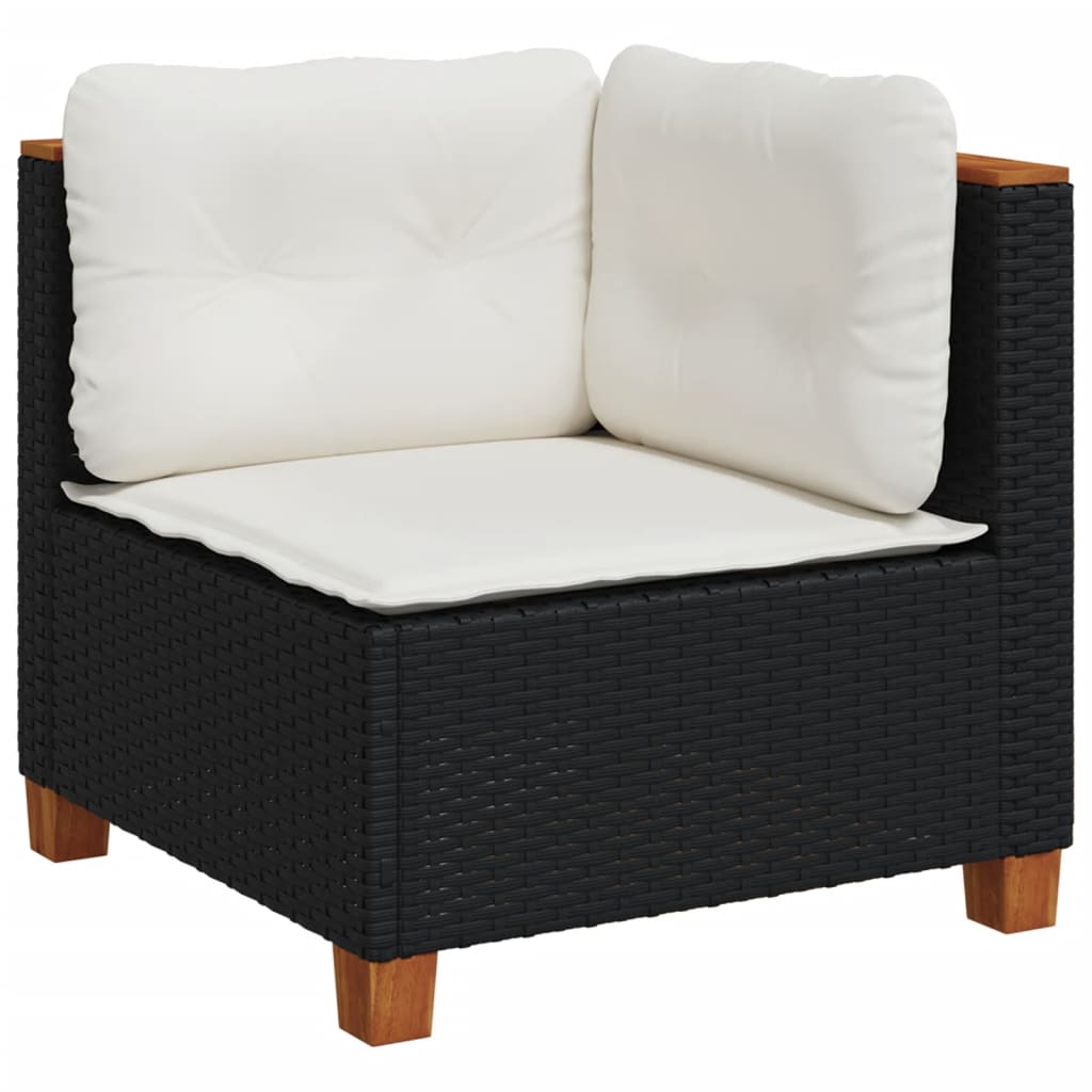 5-delige Loungeset met kussens poly rattan zwart Tuinsets | Creëer jouw Trendy Thuis | Gratis bezorgd & Retour | Trendy.nl