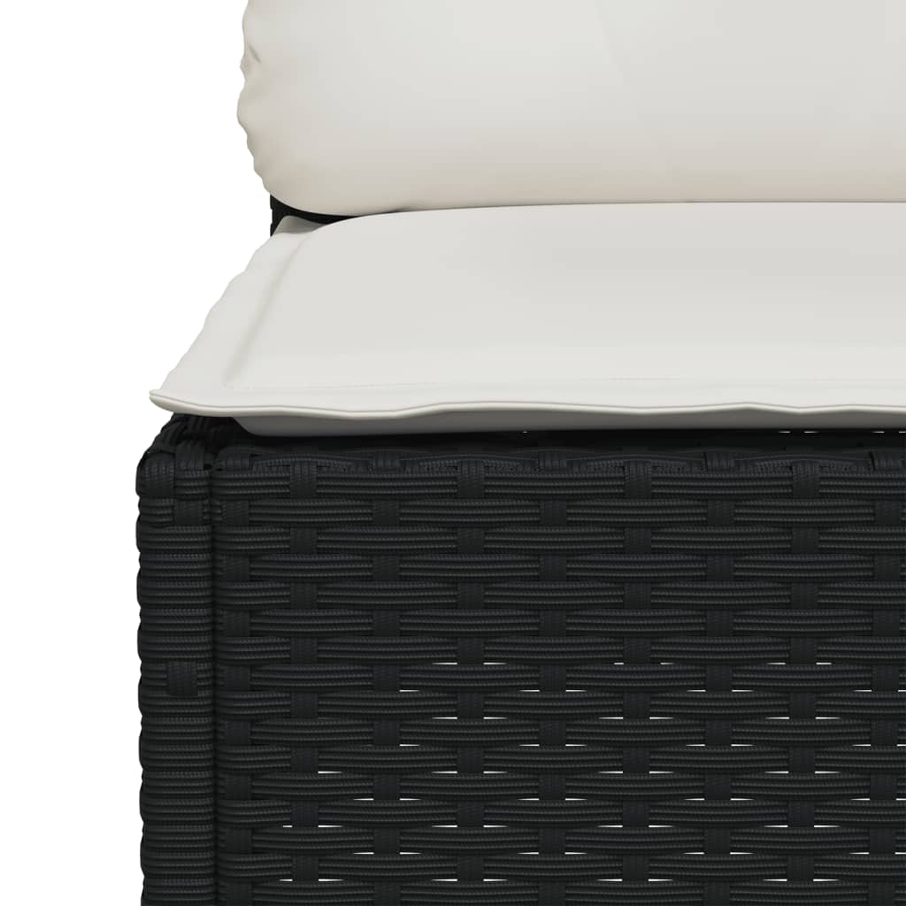 5-delige Loungeset met kussens poly rattan zwart Tuinsets | Creëer jouw Trendy Thuis | Gratis bezorgd & Retour | Trendy.nl