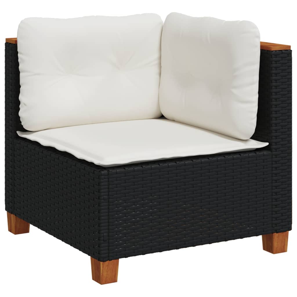 6-delige Loungeset met kussens poly rattan zwart Tuinsets | Creëer jouw Trendy Thuis | Gratis bezorgd & Retour | Trendy.nl