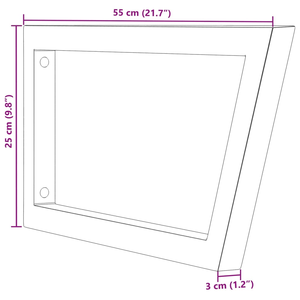 Wandbeugels voor wasbak 2 st trapezium staal wit