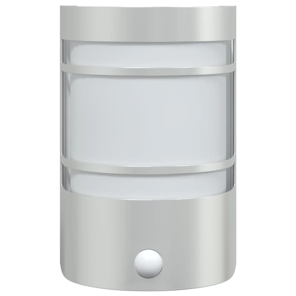Buitenwandlampen 2 st met sensors roestvrij staal zilverkleurig Buitenverlichting | Creëer jouw Trendy Thuis | Gratis bezorgd & Retour | Trendy.nl