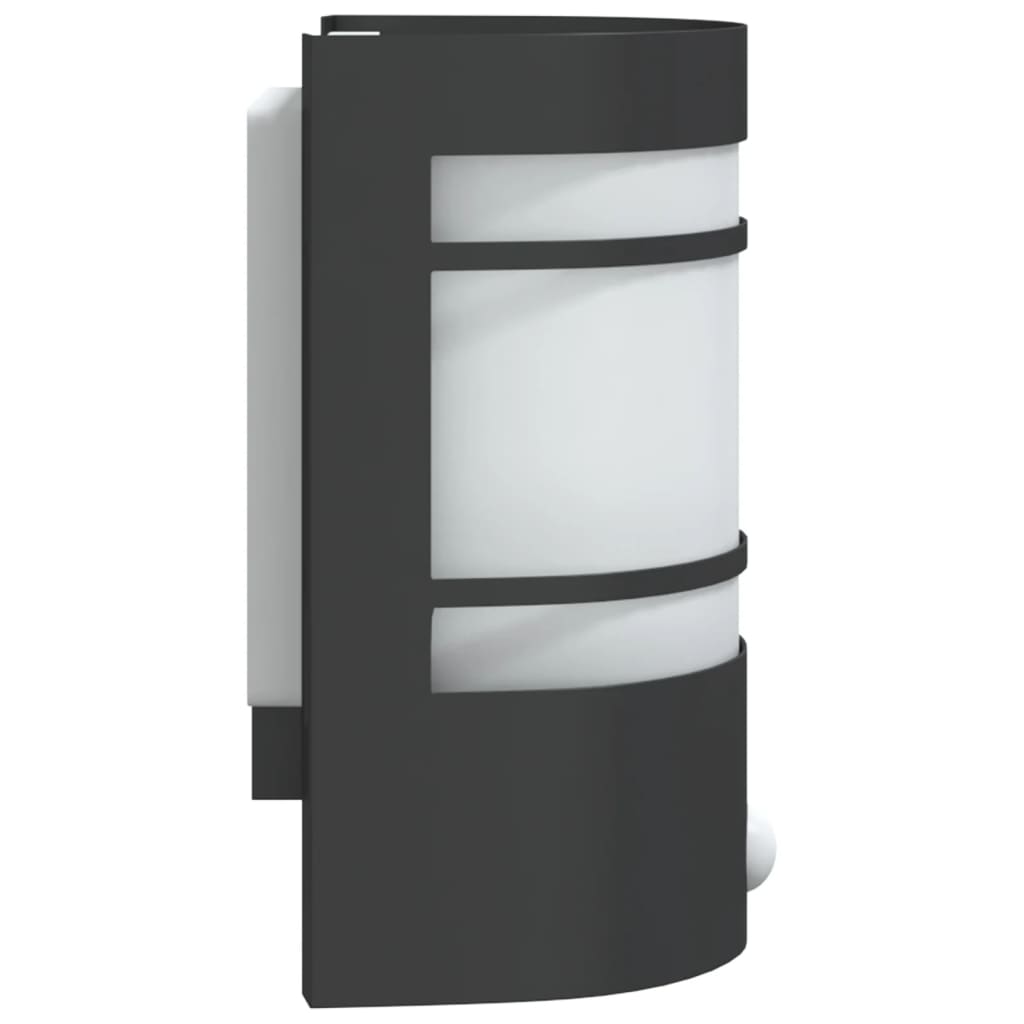 Buitenwandlamp met sensor roestvrij staal zwart Buitenverlichting | Creëer jouw Trendy Thuis | Gratis bezorgd & Retour | Trendy.nl