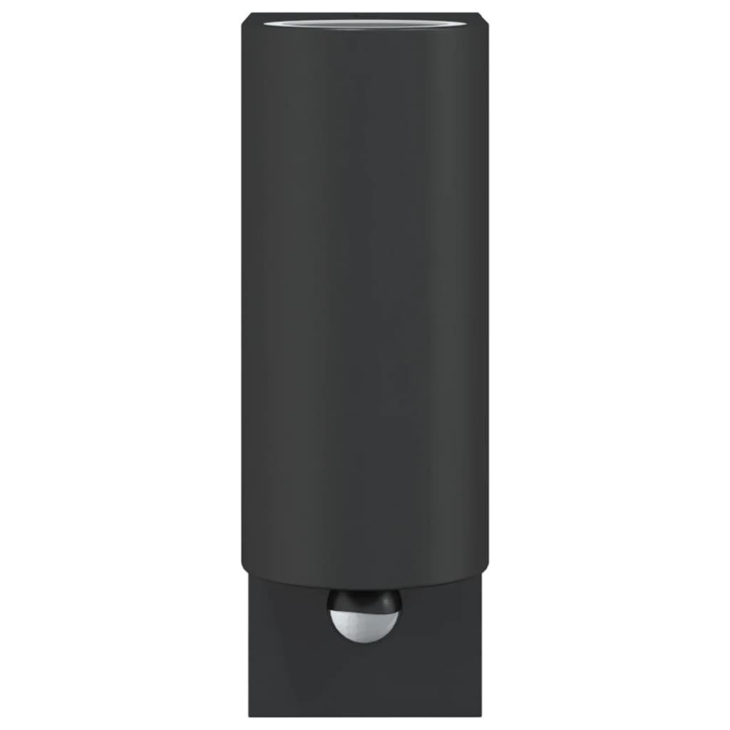 Buitenwandlampen 2 st met sensors gegoten aluminium zwart Buitenverlichting | Creëer jouw Trendy Thuis | Gratis bezorgd & Retour | Trendy.nl