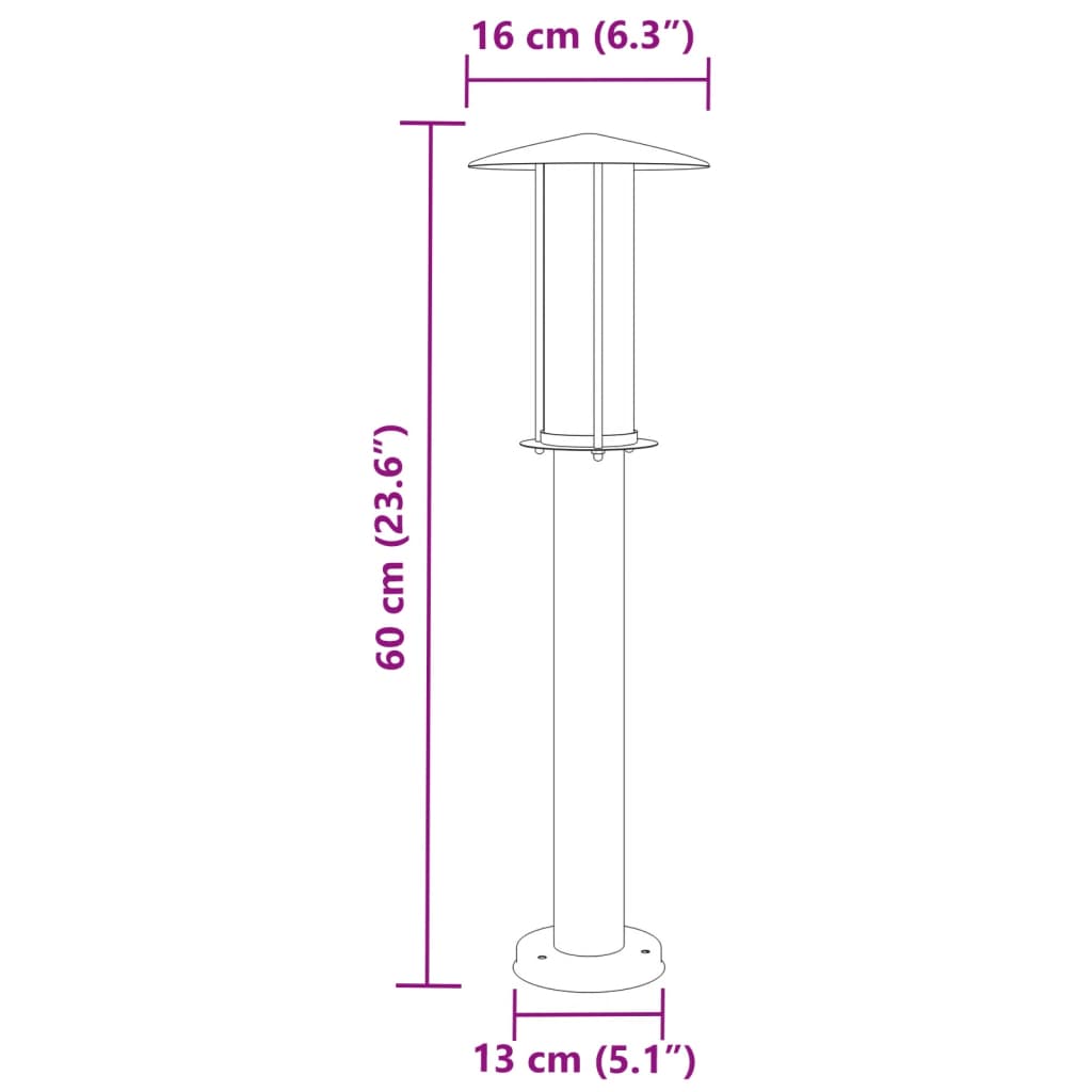 Buitenvloerlamp 60 cm roestvrijstaal zilverkleurig Buitenverlichting | Creëer jouw Trendy Thuis | Gratis bezorgd & Retour | Trendy.nl