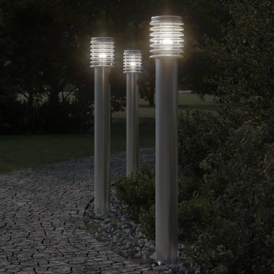 Vloerlamp voor buiten 110 cm roestvrijstaal zilverkleurig Buitenverlichting | Creëer jouw Trendy Thuis | Gratis bezorgd & Retour | Trendy.nl