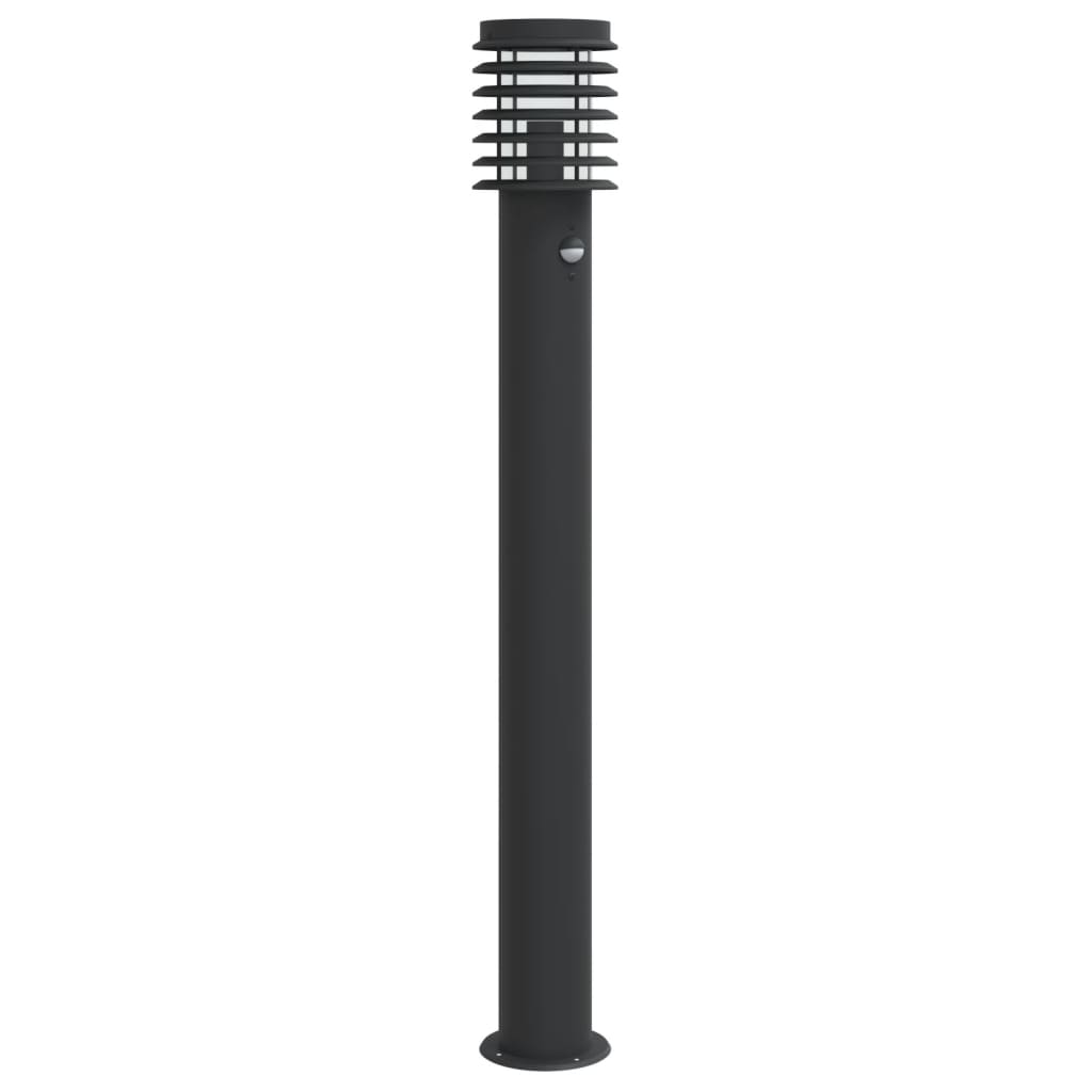 Vloerlamp voor buiten met sensor 110 cm roestvrijstaal zwart Buitenverlichting | Creëer jouw Trendy Thuis | Gratis bezorgd & Retour | Trendy.nl