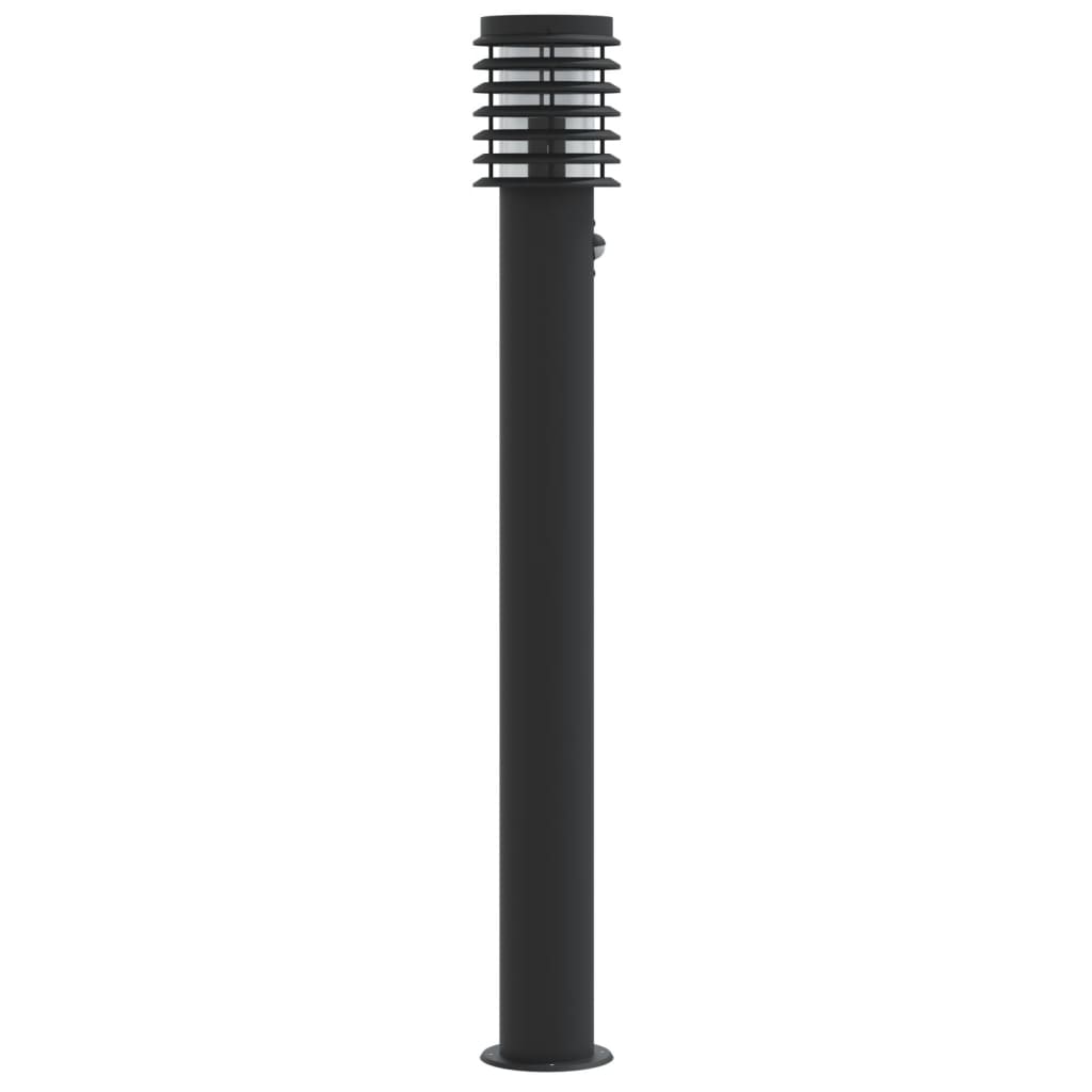 Vloerlamp voor buiten met sensor 110 cm roestvrijstaal zwart Buitenverlichting | Creëer jouw Trendy Thuis | Gratis bezorgd & Retour | Trendy.nl