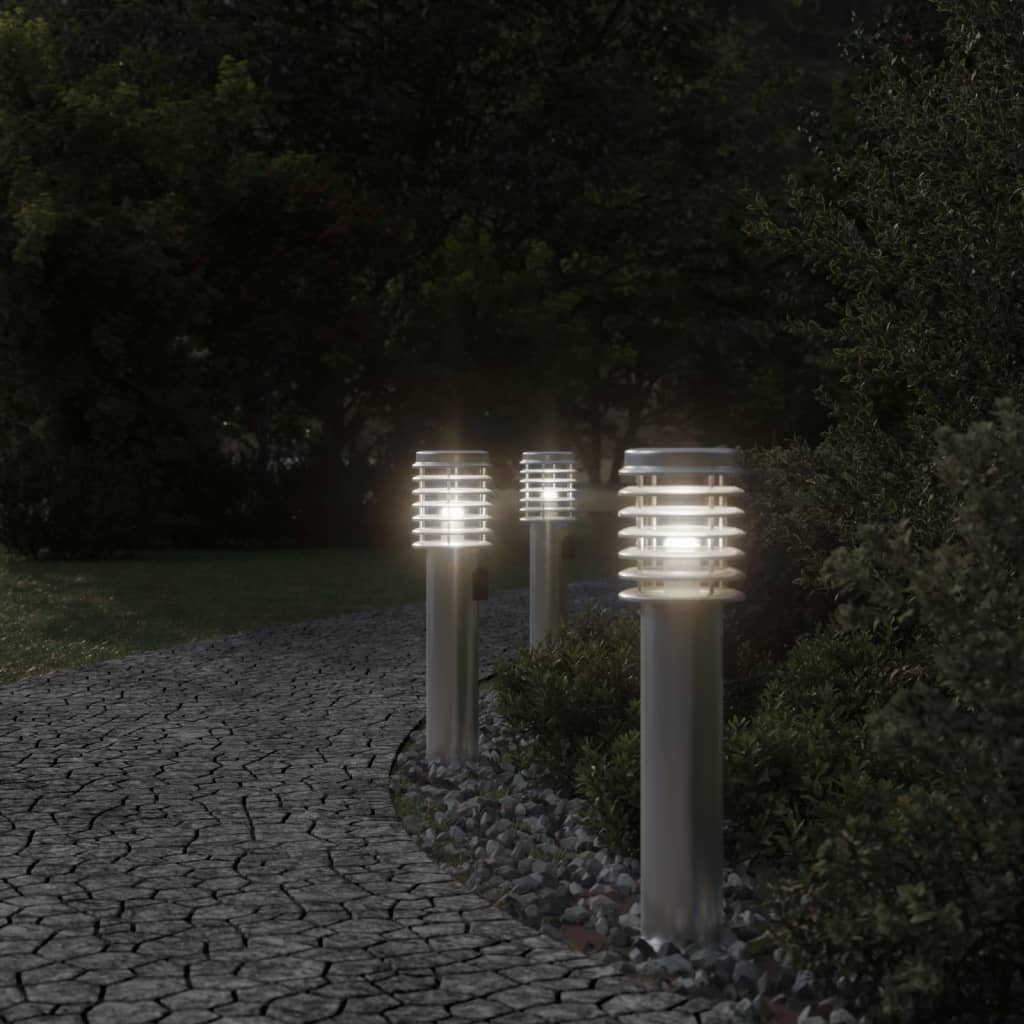 Buitenvloerlamp met stopcontact 60 cm roestvrijstaal zilver Buitenverlichting | Creëer jouw Trendy Thuis | Gratis bezorgd & Retour | Trendy.nl