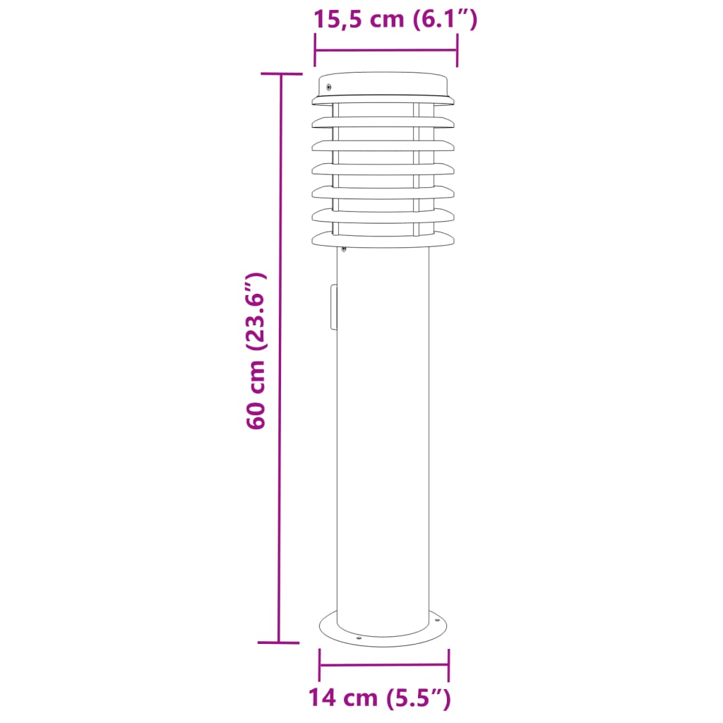 Buitenvloerlamp met stopcontact 60 cm roestvrijstaal zilver Buitenverlichting | Creëer jouw Trendy Thuis | Gratis bezorgd & Retour | Trendy.nl