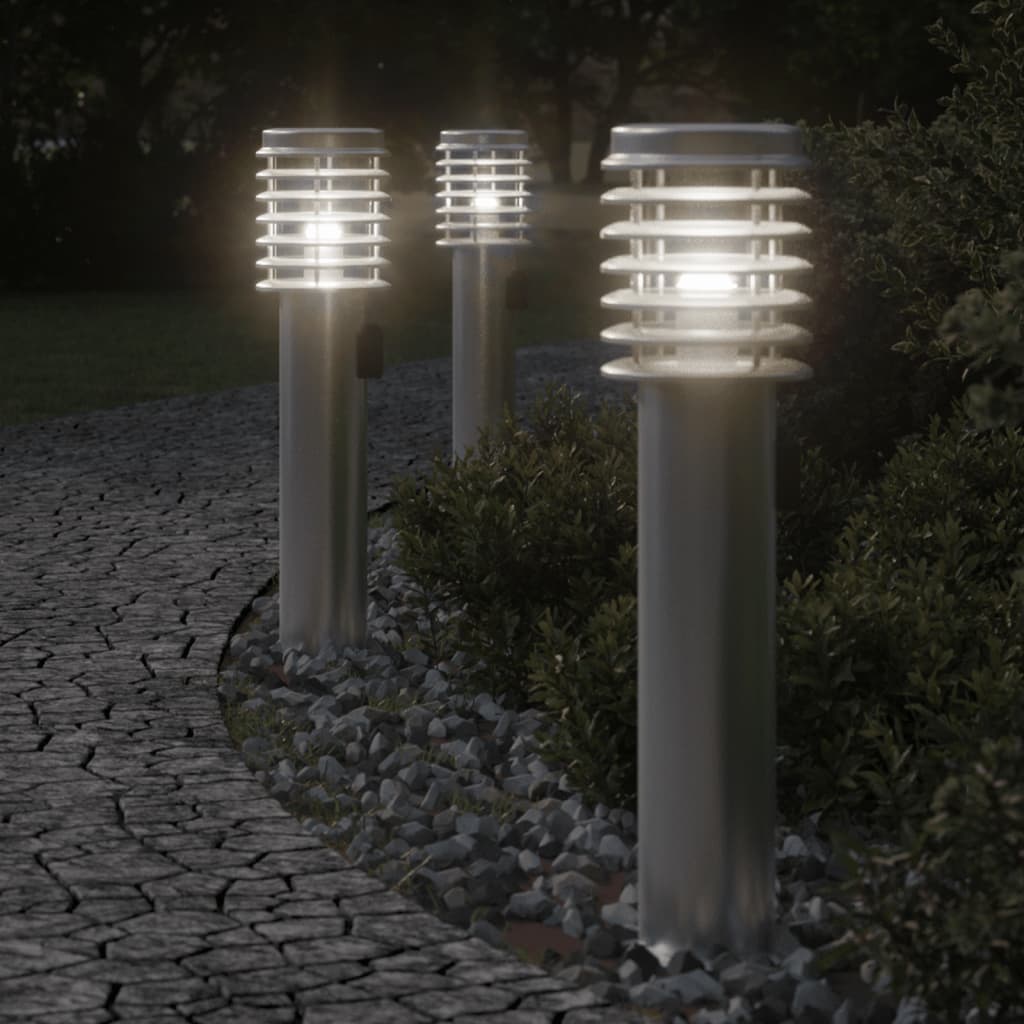 Buitenvloerlamp met stopcontact 60 cm roestvrijstaal zilver Buitenverlichting | Creëer jouw Trendy Thuis | Gratis bezorgd & Retour | Trendy.nl