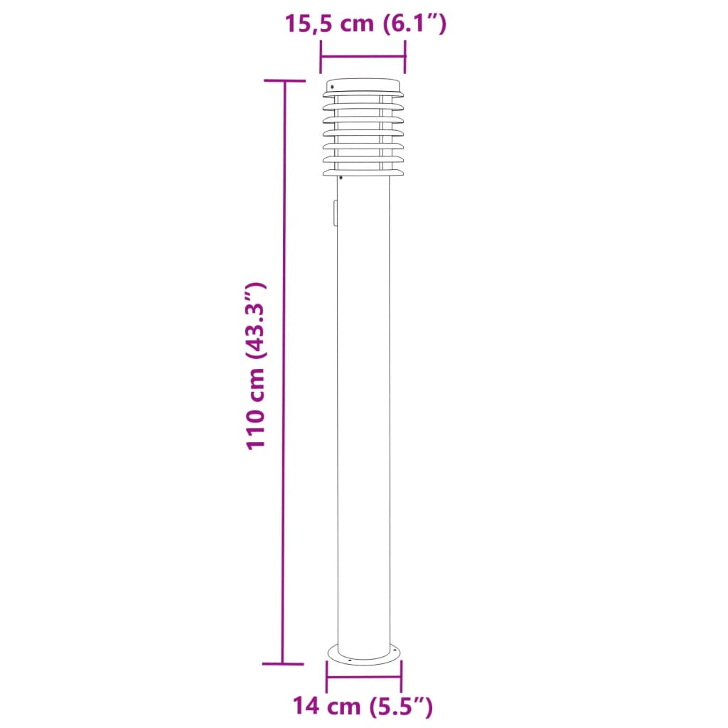 Buitenvloerlamp met stopcontact 110 cm roestvrijstaal zilver Buitenverlichting | Creëer jouw Trendy Thuis | Gratis bezorgd & Retour | Trendy.nl