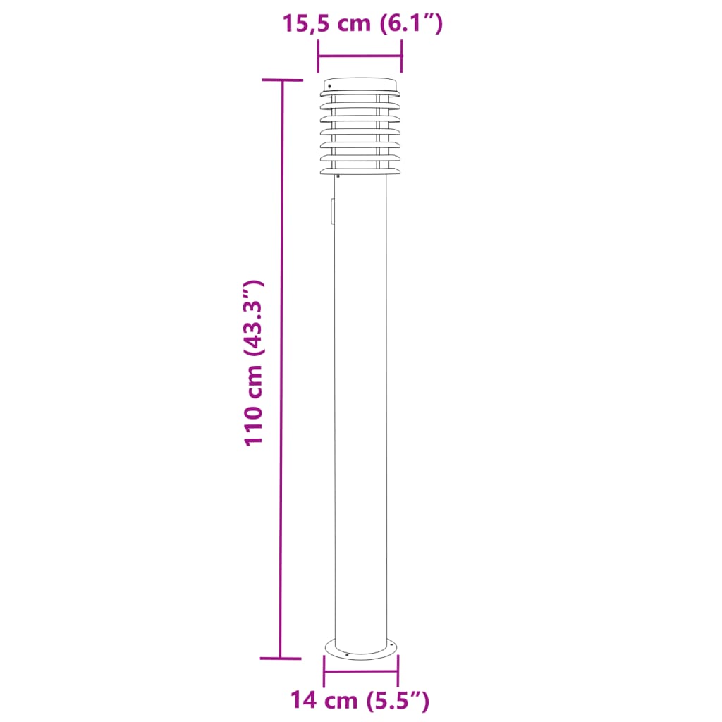 Buitenvloerlampen 3 st stopcontact 110 cm roestvrijstaal zilver Buitenverlichting | Creëer jouw Trendy Thuis | Gratis bezorgd & Retour | Trendy.nl