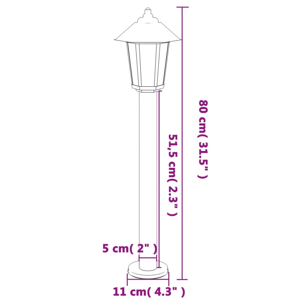 Buitenvloerlamp 80 cm roestvrijstaal zilverkleurig Buitenverlichting | Creëer jouw Trendy Thuis | Gratis bezorgd & Retour | Trendy.nl
