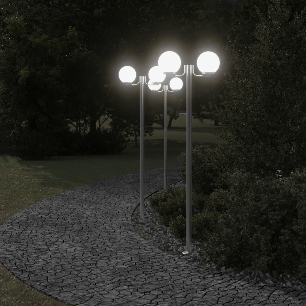 Buitenvloerlampen 3 st 215 cm roestvrij staal zilverkleurig Buitenverlichting | Creëer jouw Trendy Thuis | Gratis bezorgd & Retour | Trendy.nl