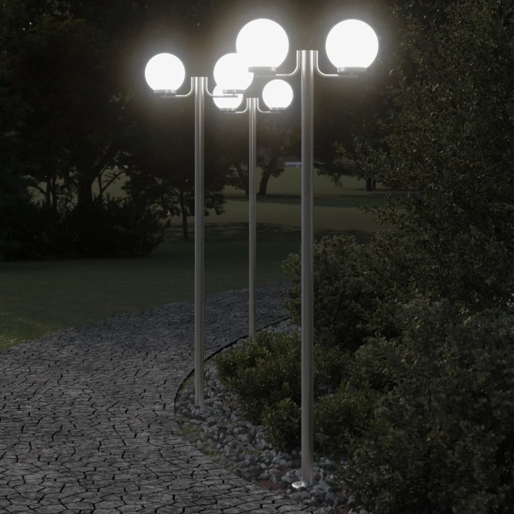 Buitenvloerlampen 3 st 215 cm roestvrij staal zilverkleurig Buitenverlichting | Creëer jouw Trendy Thuis | Gratis bezorgd & Retour | Trendy.nl