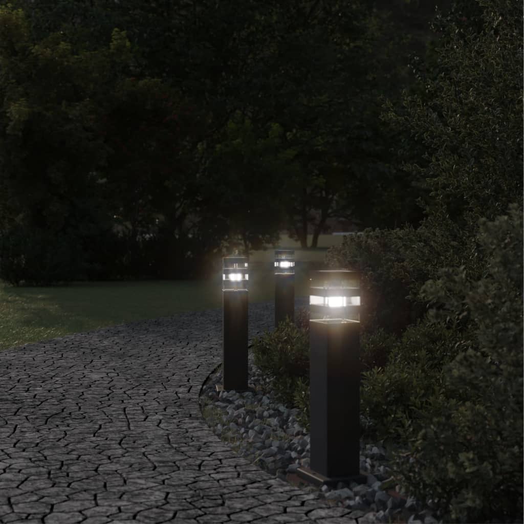 Buitenvloerlampen 3 st 50 cm aluminium zwart Buitenverlichting | Creëer jouw Trendy Thuis | Gratis bezorgd & Retour | Trendy.nl