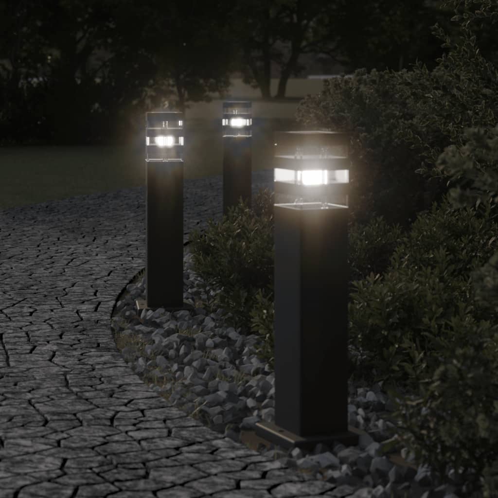 Buitenvloerlampen 3 st 50 cm aluminium zwart Buitenverlichting | Creëer jouw Trendy Thuis | Gratis bezorgd & Retour | Trendy.nl