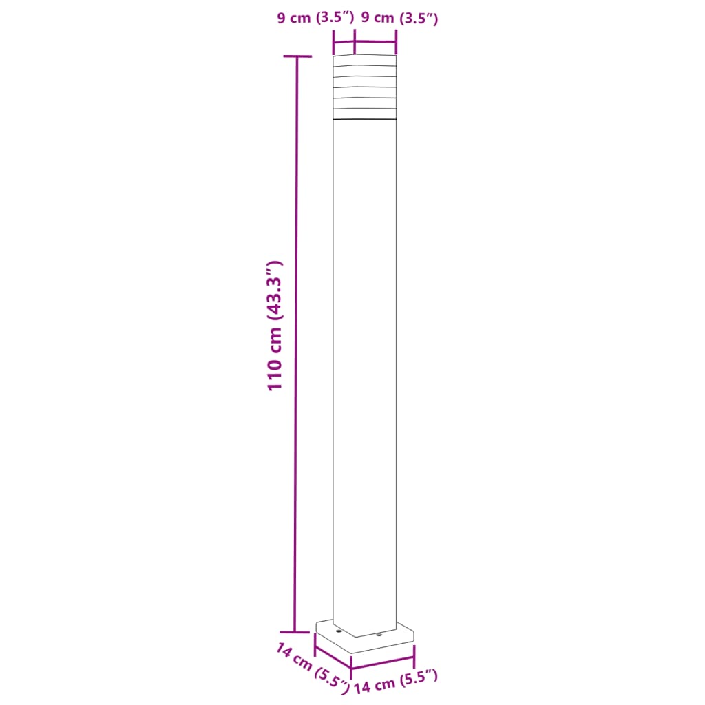 Vloerlampen voor buiten 3 st 110 cm aluminium zwart Buitenverlichting | Creëer jouw Trendy Thuis | Gratis bezorgd & Retour | Trendy.nl