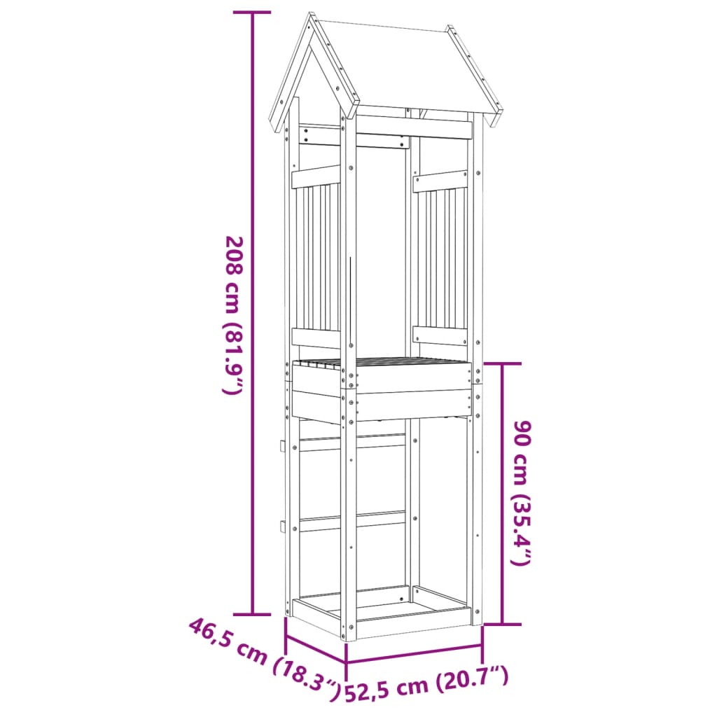 Speeltoren 52,5x46,5x208 cm massief douglas vurenhout Speelhuizen | Creëer jouw Trendy Thuis | Gratis bezorgd & Retour | Trendy.nl