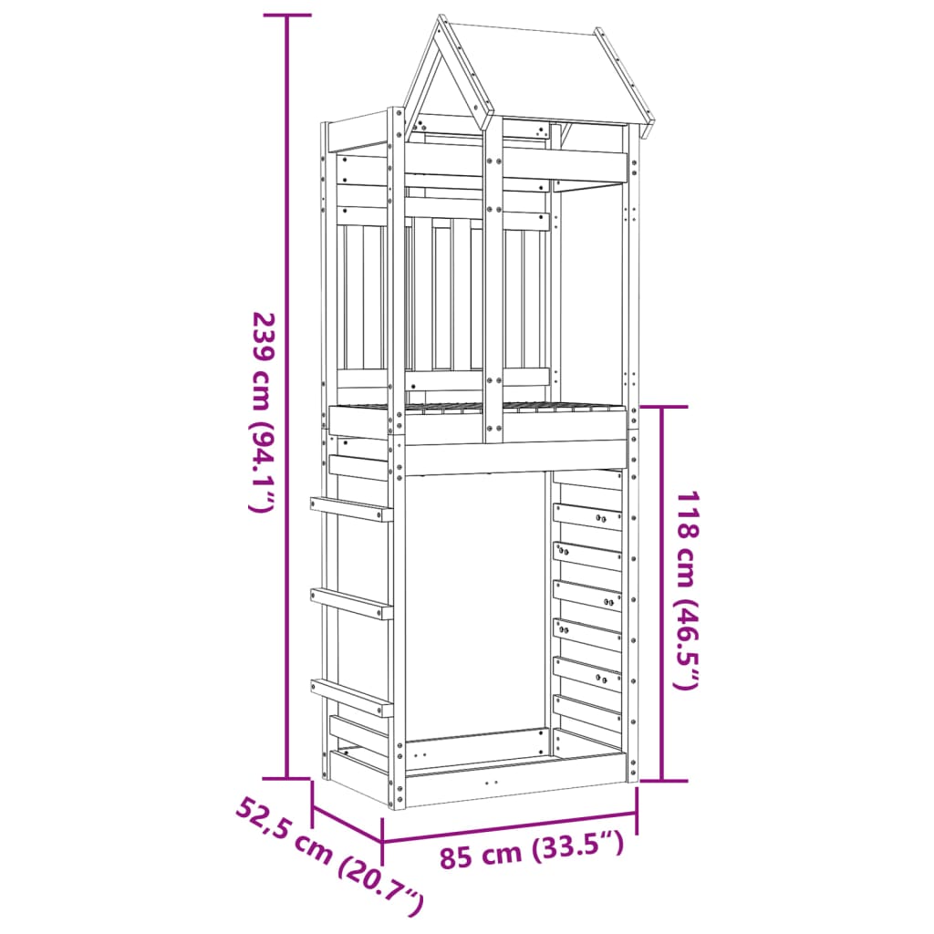 Speeltoren met rotswand 85x52,5x239 cm douglas vurenhout Speelhuizen | Creëer jouw Trendy Thuis | Gratis bezorgd & Retour | Trendy.nl