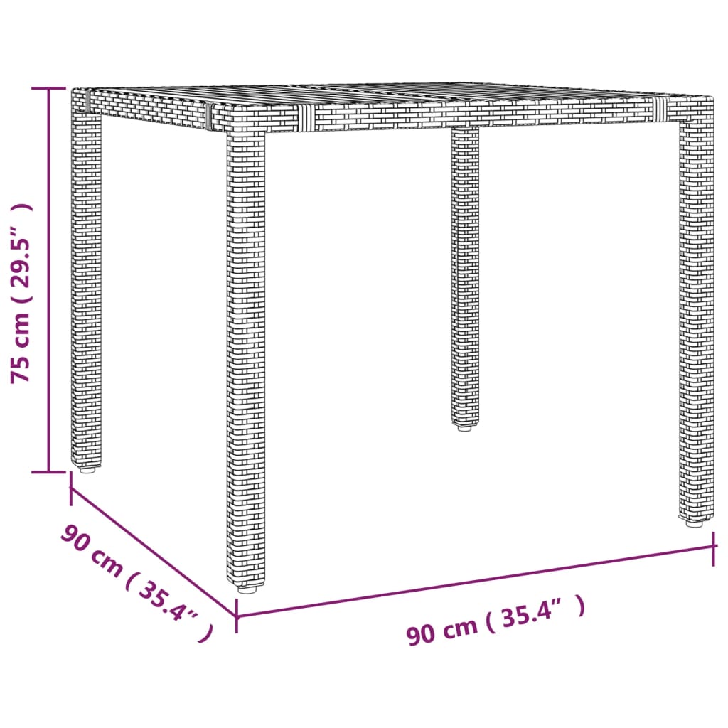 3-delige Bistroset met kussens poly rattan en acaciahout zwart Tuinsets | Creëer jouw Trendy Thuis | Gratis bezorgd & Retour | Trendy.nl