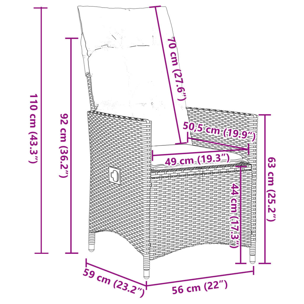 5-delige Tuinset met kussens poly rattan zwart Tuinsets | Creëer jouw Trendy Thuis | Gratis bezorgd & Retour | Trendy.nl