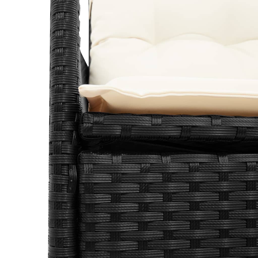 9-delige Tuinset poly rattan zwart