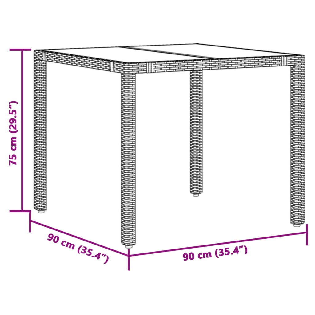 3-delige Bistroset met kussens poly rattan zwart Tuinsets | Creëer jouw Trendy Thuis | Gratis bezorgd & Retour | Trendy.nl