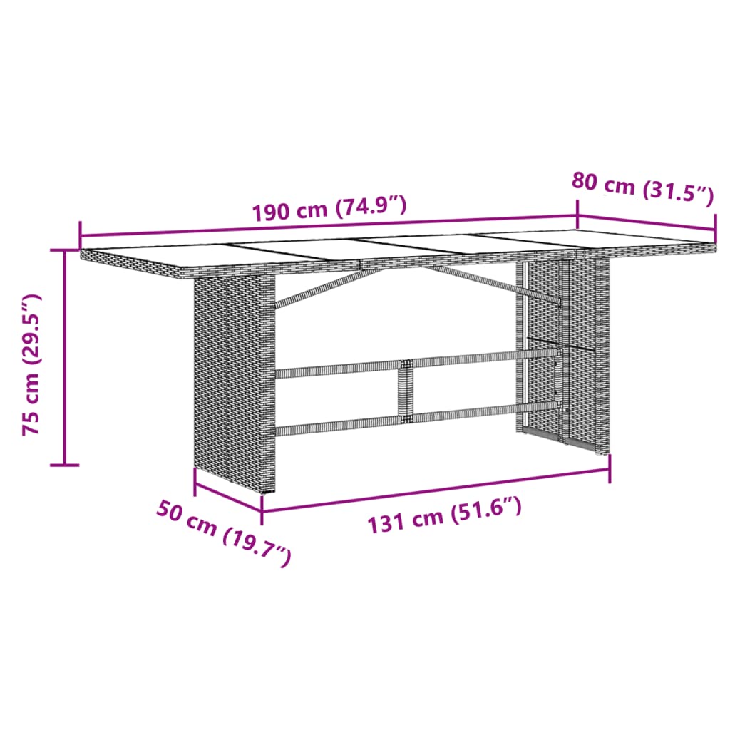 7-delige Tuinset met kussens poly rattan bruin