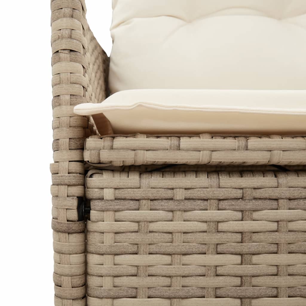 3-delige Bistroset met kussens poly rattan beige Tuinsets | Creëer jouw Trendy Thuis | Gratis bezorgd & Retour | Trendy.nl