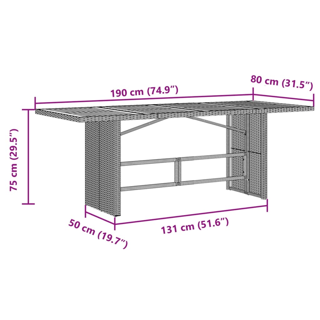 9-delige Tuinset poly rattan zwart