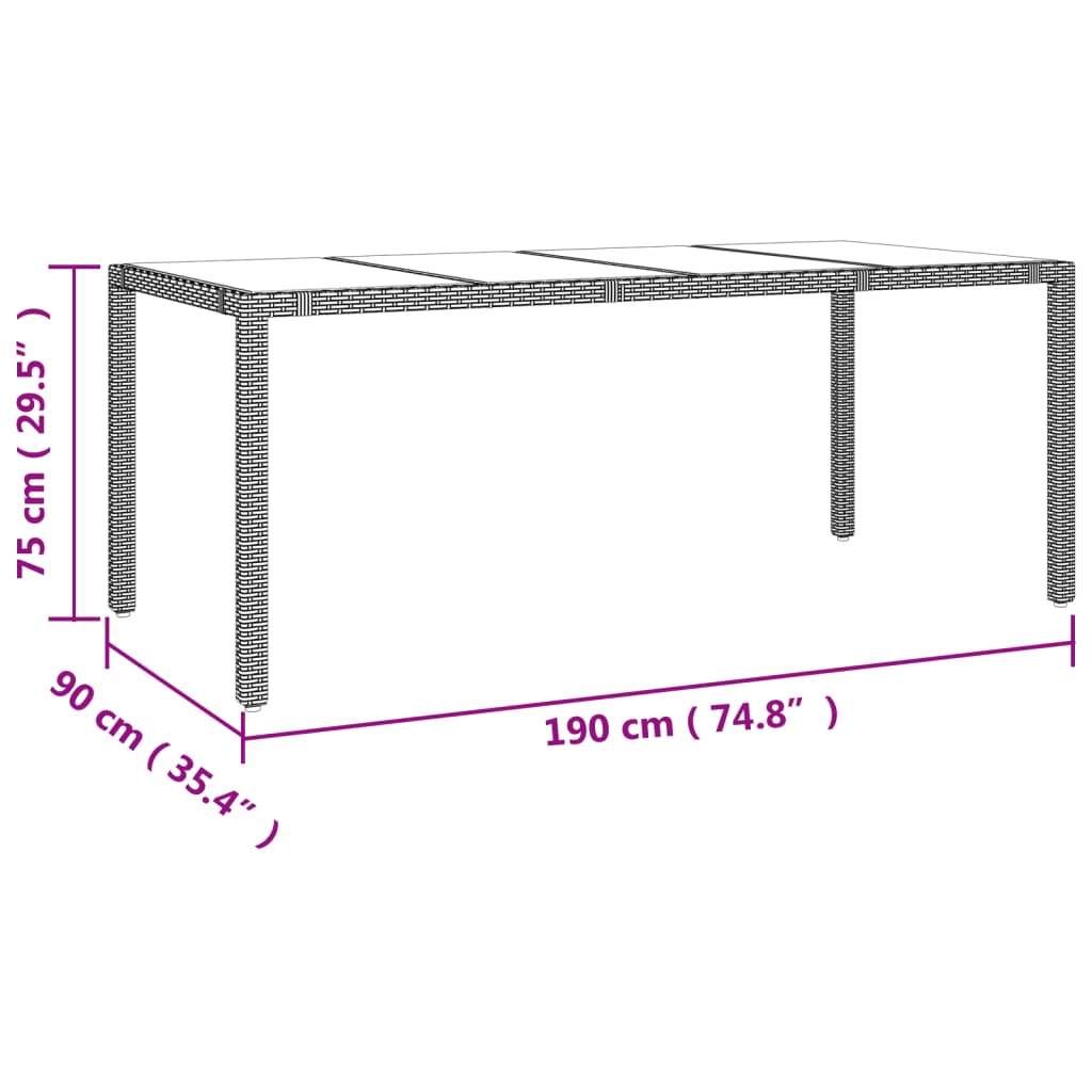 9-delige Bistroset met kussens poly rattan beige