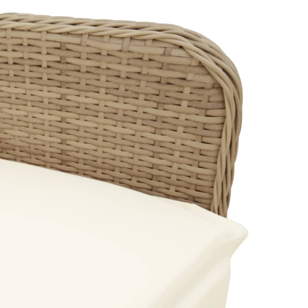 9-delige Bistroset met kussens poly rattan beige