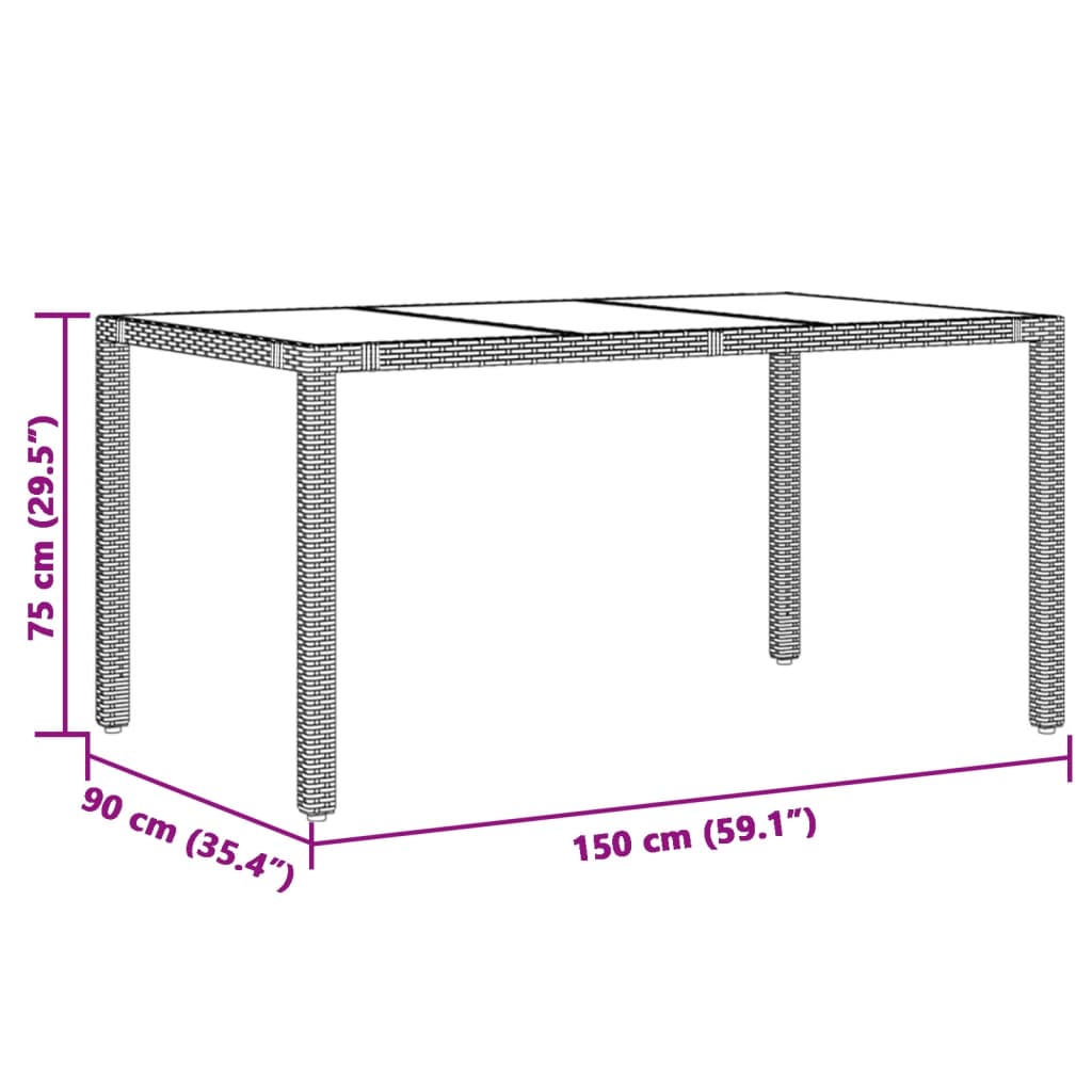 7-delige Bistroset met kussens poly rattan grijs